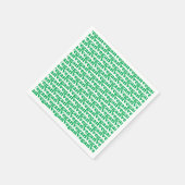 "vegane" grüne Buchstaben, weißes Muster, Geschenk Serviette (Ecke)
