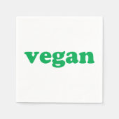 "vegane" grüne Buchstaben, Weißpapier Serviette (Vorderseite)