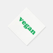 "vegane" grüne Buchstaben, Weißpapier Serviette (Ecke)