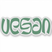 Vegane grüne Typografie Aufkleber (Vorderseite)