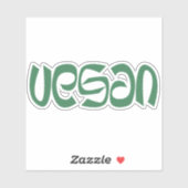 Vegane grüne Typografie Aufkleber (Blatt)