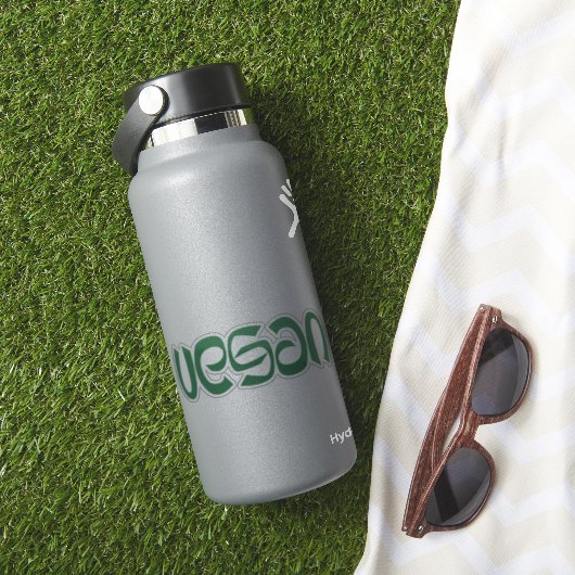 Vegane grüne Typografie Aufkleber (HydroFlask Insitu)