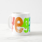 Vegane Grunge-Regenbogen-Tasse Kaffeetasse (Vorderseite Links)