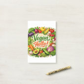 Vegane Hello Post‑It Notizen  (Auf Schreibtisch)