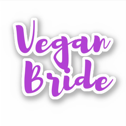 Vegane Hochzeiten Brautparty Lila White Aufkleber (Vorderseite)