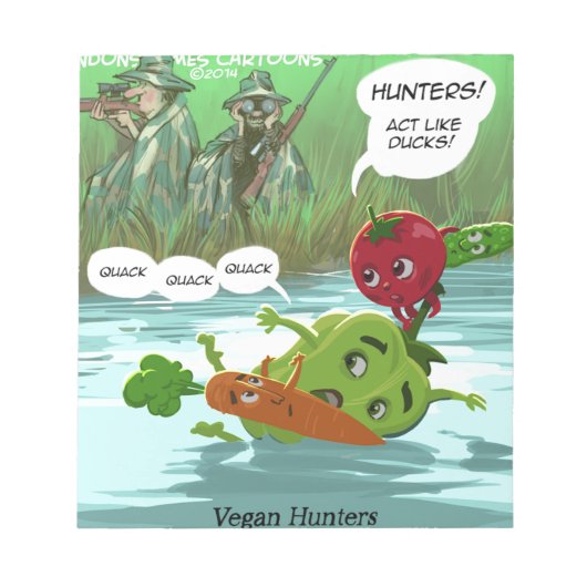 Vegane Jäger Lustig Notizblock (Vorderseite)