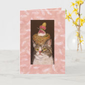 vegane Katze mit Opal- und Veva-Karte Karte (Gelbe Blume)