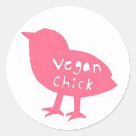 Vegane Kick Round Stickers (Vorderseite)