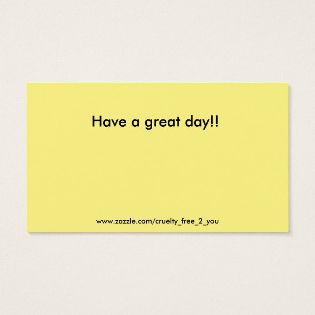 Vegane Kontaktaufnahme Dankeskarten (Rückseite)