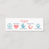 Vegane Kontaktaufnahme Vielen Dank Mini Visitenkarte (Rückseite)