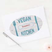 Vegane Küche personalisiert Oval Stickers (Umschlag)