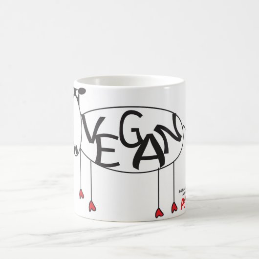 Vegane Kuh-Tasse Kaffeetasse (Mittel)