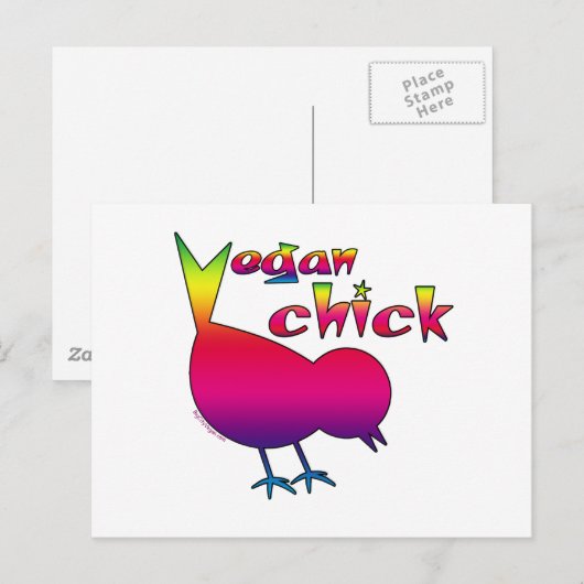 Vegane Küken Postkarte (Vorne/Hinten)