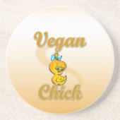 Vegane Küken Sandstein Untersetzer (Vorne)