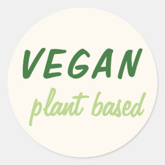 Vegane Lebensmittel-Aufkleber auf Pflanzenbasis Runder Aufkleber
