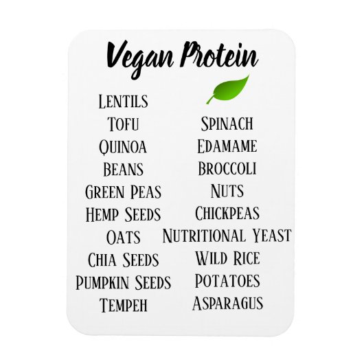 Vegane Lebensmittel mit hohem Proteingehalt Magnet (Vertikal)