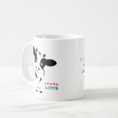 Vegane Liebe - Baby-Kuh - die Mandeln melkend - Kaffeetasse (Vorderseite Links)