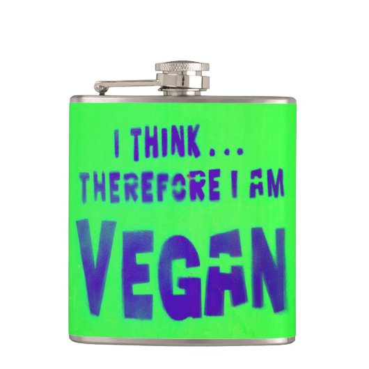 Vegane Liebe Tiere essen Pflanze Flachmann (Vorderseite)