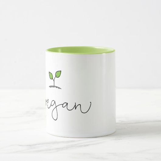 Vegane minimalistische Hintergrundfarbe Tasse (Zentrum)