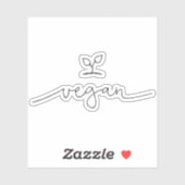 Vegane Minimalistische Typografie Aufkleber (Blatt)