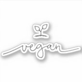 Vegane Minimalistische Typografie Aufkleber (Vorderseite)
