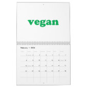 Vegane moderne Typografie in Weiß und Grün Kalender (Feb 2026)