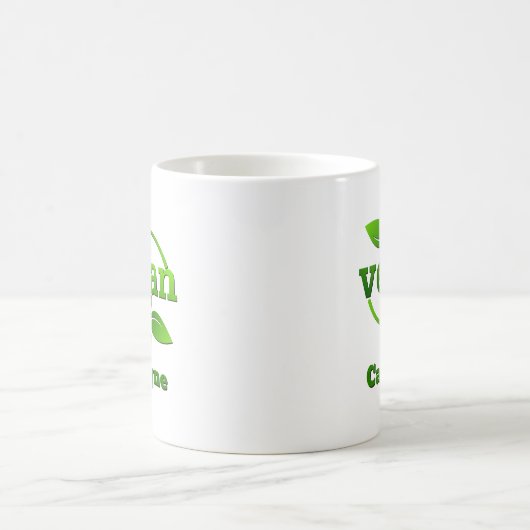 Vegane Namensgrüne Blätter hinzufügen Kaffeetasse (Mittel)
