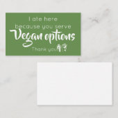 Vegane nennende Karte (Vorne/Hinten)