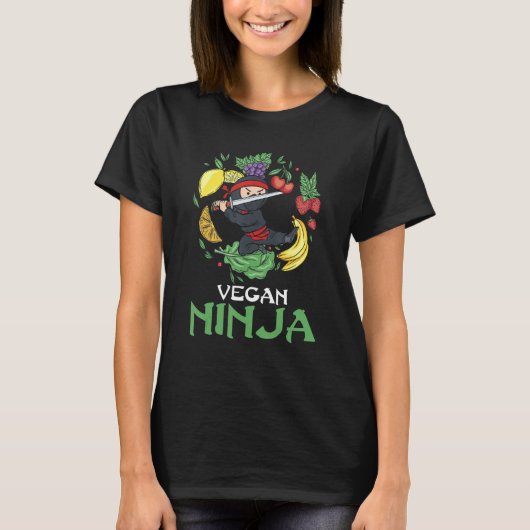 Vegane Ninja Veggie Food Lover Veganism World Vege T-Shirt (Vorderseite)