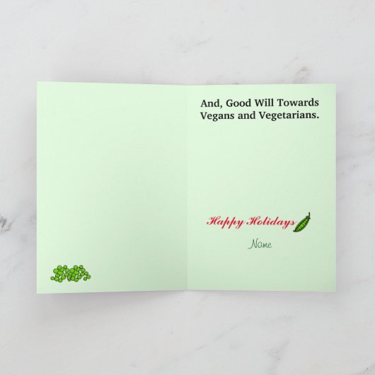 Vegane oder vegetarische Weihnachtskarte Karte (Innenseite)