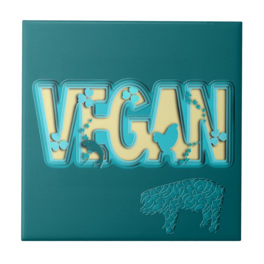 Vegane Papierausschnitt Fliese (Vorderseite)