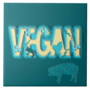 Vegane Papierausschnitt Fliese