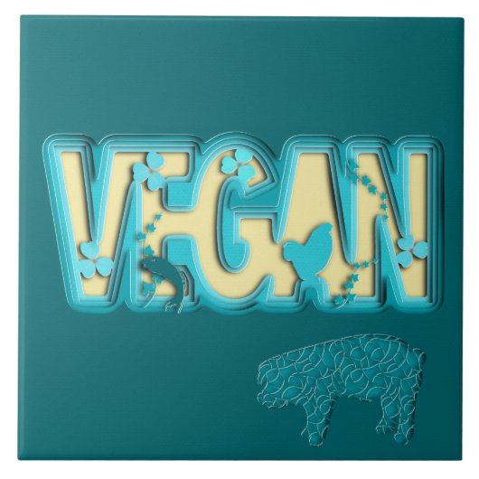 Vegane Papierausschnitt Fliese (Vorderseite)