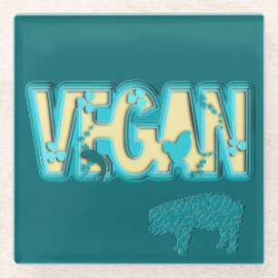 Vegane Papierausschnitt Glasuntersetzer