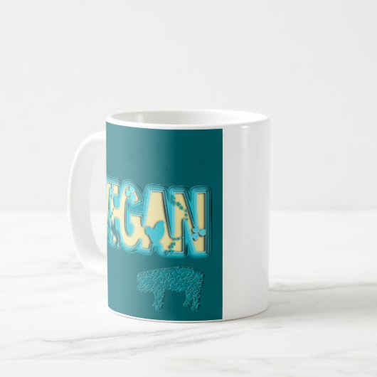 Vegane Papierausschnitt Kaffeetasse (Vorderseite Links)