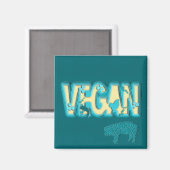 Vegane Papierausschnitt Magnet (Vorderseite/Rückseite)