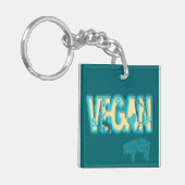 Vegane Papierausschnitt Schlüsselanhänger (Vorderseite links)