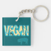 Vegane Papierausschnitt Schlüsselanhänger (Rückseite)