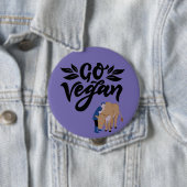 Vegane Person umarmt Kuh Button (Beispiel)