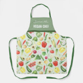 Vegane Pflanze Koch Koch Wasserfarbe Küche Schürze (Vorderseite)