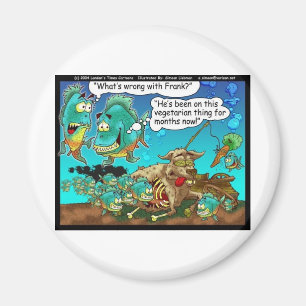 Vegane Pirahanas Funny Offbeat Cartoon Geschenke Magnet