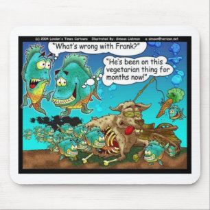 Vegane Pirahanas Funny Offbeat Cartoon Geschenke Mousepad