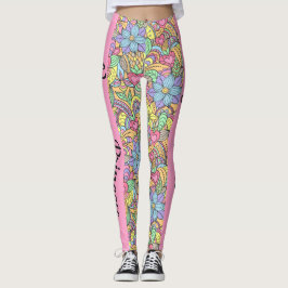 Vegane Prinzessin farbenfrohe Blumenmandala Leggings