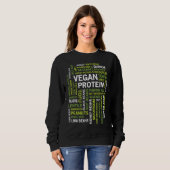 Vegane Proteinquellen Word Cloud Gym Workout Healt Sweatshirt (Vorne ganz)