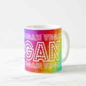 Vegane Regenbogen-Hintergrund-Tasse Kaffeetasse (VorderseiteRechts)