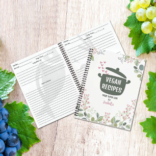 Vegane Rezepte für Floral Notizblock