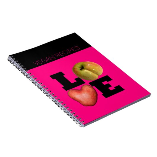 Vegane Rezepte Liebe Gemüse Küche Notebook Notizblock (Rechte Seite)