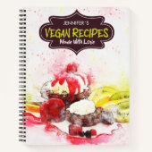 Vegane Rezepte mit Liebe Notizblock (Vorderseite)