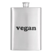 "vegane" schwarze Buchstaben Flachmann (Vorderseite)