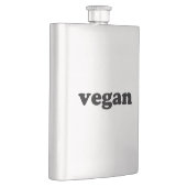 "vegane" schwarze Buchstaben Flachmann (Rechts)
